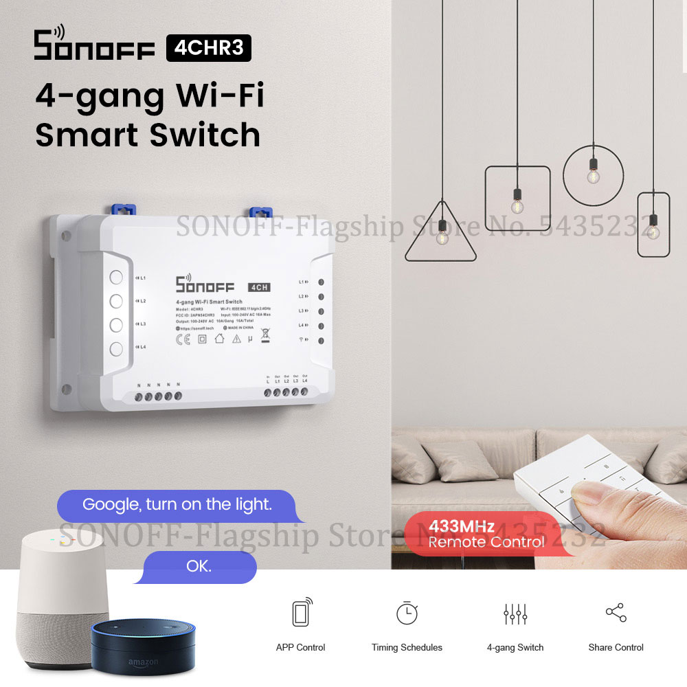 Itead SONOFF 4CH R3 Wifi Wirel - Home Automation Technology 评论和价格